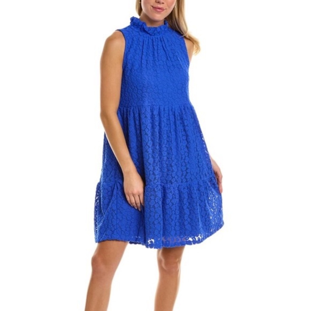 Lilly Pulitzer‎ | Cornelia Leopard Lace Blue Grotto MIDI Dress | XXS